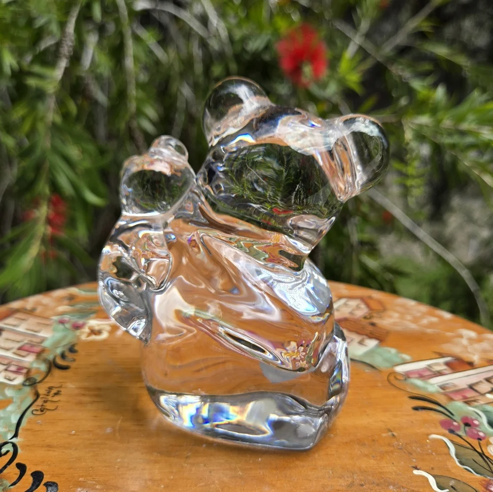 Vintage Orrefors Koala Panda‎ Bear Crystal Glass Figure Sweden Paperweight